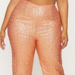 Rose gold sequin pants